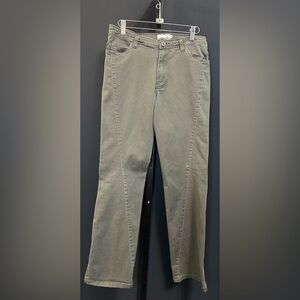 49 - Three Point Six Jeans With sizing Strap On Each Side of Waist Size 41 Olive